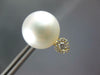 ESTATE LARGE .27CT DIAMOND & AAA SOUTH SEA PEARL 18KT YELLOW GOLD STUD EARRINGS