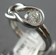 .50CT DIAMOND 14KT WHITE GOLD CLASSIC SOLITAIRE ROUND LOVE KNOT UNISEX FUN RING