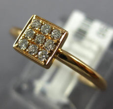 ESTATE .13CT DIAMOND 18KT ROSE GOLD 3D SQUARE PAVE BEZEL FRIENDSHIP LOVE RING