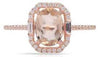1.19CT DIAMOND & AAA MORGANITE 14KT ROSE GOLD 3D CLASSIC OCTAGON ENGAGEMENT RING