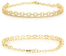 .39CT DIAMOND 14KT YELLOW GOLD ROUND MULTI OVAL ADJUSTABLE CUFF BANGLE BRACELET