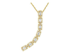 .46CT DIAMOND 14KT YELLOW GOLD ROUND & BAGUETTE MULTI SQUARE OCTAGON FUN PENDANT