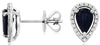 1.12CT DIAMOND & AAA SAPPHIRE 14K WHITE GOLD PEAR SHAPE ROUND HALO STUD EARRINGS