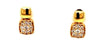 .15CT DIAMOND 18KT YELLOW GOLD 3D ROUND PAVE DOUBLE SQUARE FUN HANGING EARRINGS
