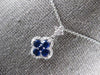 .68CT DIAMOND & AAA SAPPHIRE 18KT WHITE GOLD 4 LEAF CLOVER LOVE FLOATING PENDANT