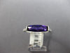 ESTATE 1.31CT DIAMOND & AAA AMETHYST 14KT WHITE GOLD 3D CLASSIC BAR RING