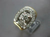 WIDE .85CT DIAMOND 14K 2 TONE GOLD LUCKY SIDEWAYS HORSESHOE SOLITAIRE MENS RING