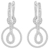 .47CT DIAMOND 14KT WHITE GOLD 3D CIRCULAR TEAR DROP LOVE KNOT HANGING EARRINGS