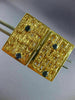 ANTIQUE LARGE 1.36CT AAA SAPPHIRE 14K YELLOW GOLD CLASSIC HANDCRAFTED CUFF LINKS