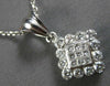.75CT DIAMOND 14KT WHITE GOLD ROUND & PRINCESS INVISIBLE SQUARE FLOATING PENDANT