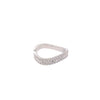 ESTATE .40CT DIAMOND 18KT WHITE GOLD 3D CLASSIC ROUND 2 ROW DOUBLE WAVE FUN RING