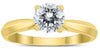 ESTATE 1.02CT DIAMOND 14KT WHITE GOLD CLASSIC ROUND KNIFE EDGE ENGAGEMENT RING