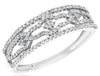 .31CT DIAMOND 14KT WHITE GOLD 3D MULTI FLOWER OPEN FILIGREE LOVE KNOT FUN RING
