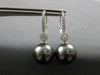 .37CT DIAMOND & AAA TAHITIAN PEARL 18KT WHITE GOLD 3D SOLITAIRE HANGING EARRINGS
