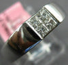ESTATE .31CT DIAMOND 18KT WHITE GOLD 4 STONE PRINCESS INVISIBLE SQUARE MENS RING