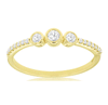 .22CT DIAMOND 14KT YELLOW GOLD ROUND 3 STONE BEZEL PAST PRESENT FUTURE LOVE RING