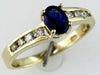 .74CT DIAMOND & AAA SAPPHIRE 14KT YELLOW GOLD OVAL & ROUND FRIENDSHIP LOVE RING