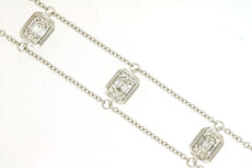 .35CT DIAMOND 14KT WHITE GOLD ROUND & BAGUETTE INVISIBLE OCTAGON LOVE BRACELET