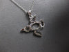 ESTATE .19CT DIAMOND 14KT WHITE GOLD 3D FUN LOVEBIRD FLOATING PENDANT
