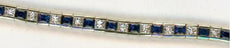 9.95CT DIAMOND & AAA SAPPHIRE 14KT YELLOW GOLD 3D PRINCESS CUFF TENNIS BRACELET