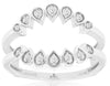 .15CT DIAMOND 14KT WHITE GOLD 3D ROUND MULTI PEAR SHAPE INSERT ANNIVERSARY RING