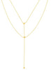 ESTATE 14KT YELLOW GOLD 3D CLASSIC SOLID DOUBLE STRAND BEADED LOVE NECKLACE