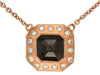 1.65CT WHITE & MOCHA DIAMOND 18KT ROSE GOLD SQUARE OCTAGON ETOILE LOVE NECKLACE