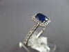 .97CT DIAMOND & AAA SAPPHIRE 18K WHITE GOLD CUSHION & ROUND HALO ENGAGEMENT RING