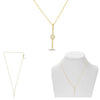 .13CT DIAMOND 14KT YELLOW GOLD 3D ROUND SOLITAIRE FLORAL BAR ADJUSTABLE PENDANT