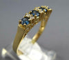 ESTATE 1.2CT DIAMOND & AAA SAPPHIRE 14KT YELLOW GOLD 10 STONE ANNIVERSARY RING