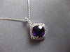 1.46CT DIAMOND & AAA AMETHYST 14KT WHITE GOLD CUSHION & ROUND FLOATING PENDANT