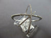 LARGE .30CT DIAMOND 14KT WHITE GOLD 3D MULTI ROW CRISS CROSS SNOWFLAKE LOVE RING