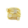 LARGE .45CT DIAMOND 18KT YELLOW GOLD 3D MULTI SQUARE SNAKE CRISS CROSS FUN RING