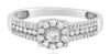 ESTATE .52CT DIAMOND 14KT WHITE GOLD 3D HALO FLOWER CLASSIC FUN RING