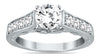 1.5CT DIAMOND 14KT WHITE GOLD ROUND FILIGREE FOUR PRONG CHANNEL ENGAGEMENT RING