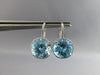 EXTRA LARGE 15.33CT DIAMOND & AAA BLUE TOPAZ 14KT WHITE GOLD LEVERBACK EARRINGS