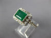 2.42CT DIAMOND & AAA EMERALD 14KT WHITE GOLD 3D BEZEL FILIGREE ENGAGEMENT RING