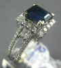 ESTATE 1.98CT DIAMOND & AAA SAPPHIRE 18KT WHITE GOLD SQUARE HALO ENGAGEMENT RING