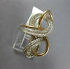 EXTRA LARGE 1.26CT DIAMOND 14KT 2 TONE GOLD 3D MULTI ROW LOVE KNOT FUN RING