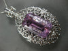 ESTATE EXTRA LARGE 37.75CT DIAMOND & AAA KUNZITE 14K WHITE GOLD FILIGREE PENDANT