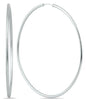ESTATE LARGE 14KT WHITE GOLD 3D CLASSIC FLEXIBLE HOOP HANGING EARRINGS