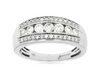 WIDE .65CT DIAMOND 14K WHITE GOLD 3D 7 STONE GRADUATING WEDDING ANNIVERSARY RING