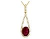 1.48CT DIAMOND & AAA RUBY 14KT YELLOW GOLD 3D OVAL & ROUND FUN FLOATING PENDANT