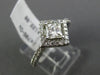 WIDE .99CT ROUND & PRINCESS DIAMOND 14KT WHITE GOLD HALO SQUARE ENGAGEMENT RING