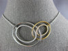 LARGE .34CT DIAMOND 18KT 2 TONE GOLD MULTI OVAL LOVE KNOT INTERTWINING NECKLACE