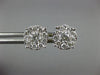 LARGE 1.0CT DIAMOND 14KT 2 TONE GOLD ROUND SOLITAIRE HALO CLUSTER STUD EARRINGS