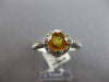 .96CT DIAMOND & AAA CITRINE 14KT WHITE GOLD ROUND FILIGREE HALO ENGAGEMENT RING