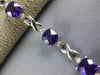 8.10CT DIAMOND & AAA AMETHYST 14KT WHITE GOLD 3D CUSHION & ROUND TENNIS BRACELET