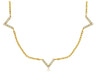 ESTATE .15CT DIAMOND 14KT YELLOW GOLD CLASSIC V SHAPE BY THE YARD LOVE NECKLACE