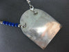EXTRA LARGE AAA LAPIS & WHITE & BLUE ENAMEL STERLING SILVER GLOBE NECKLACE #7620
